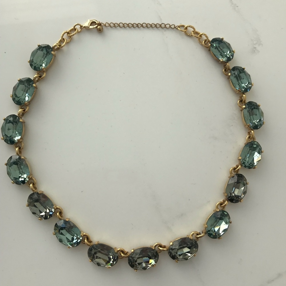 Crystal blue/grey necklace. Stunning!